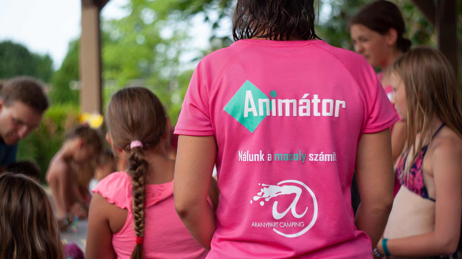 An animator at work at Aranypart Camping