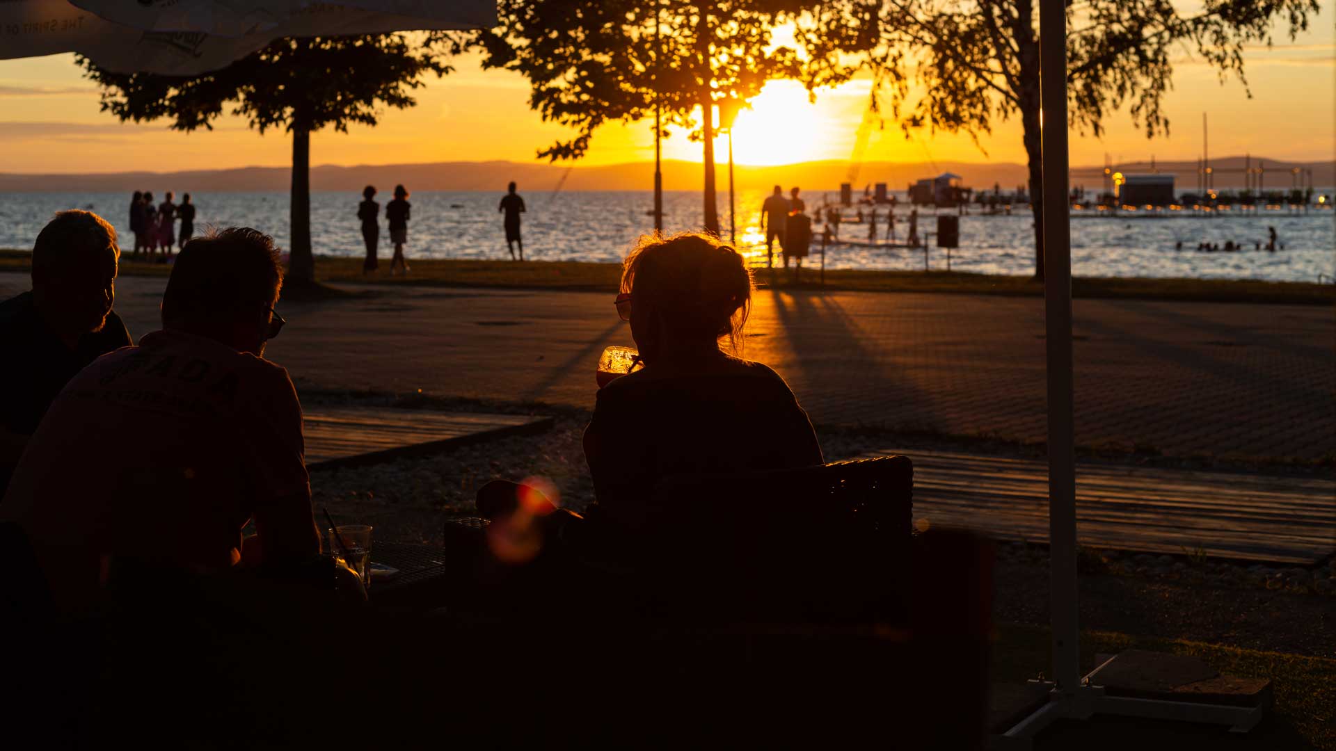 Schöner Blick auf den Balaton auf dem Aranypart Camping in Siófok