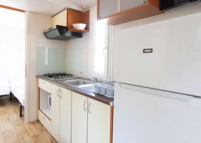 mobile home mobile house Aranypart Camping Siófok suncool kitchen